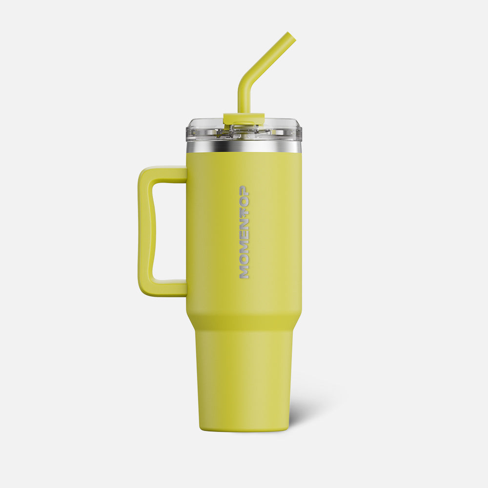 40oz SPORT TUMBLER WITH SIDE HANDLE MOMENTOP™|  SPARK YELLOW